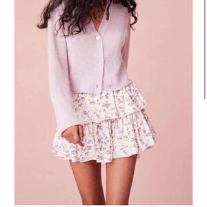 NEW LOVESHACKFANCY ruffle mini dainty skirt in dusty lavender